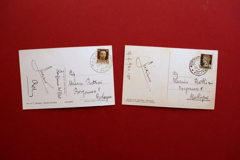 2 Cartoline Bazzano Chiesa Arcipretale Monteveglio Abbazia Bologna 1940-42