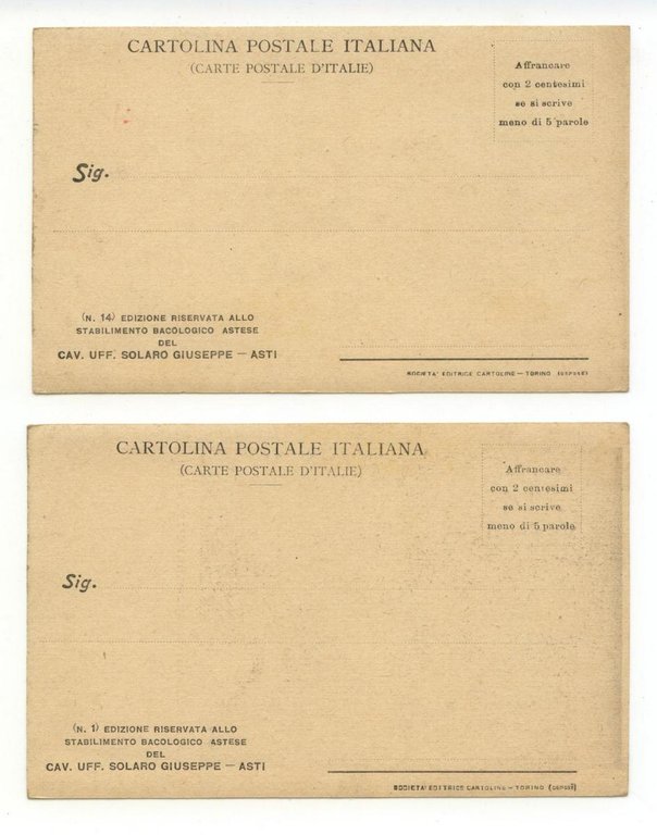 2 Cartoline Il Miglior Bozzolo Quello Solaro Coltivatene non viaggiate …