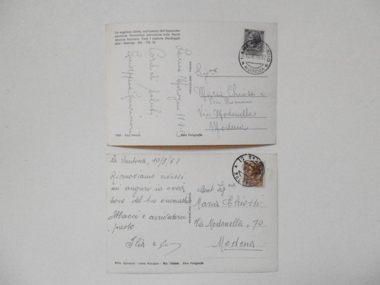 2 Cartoline Lama Mocogno Albergo Ristorante Paradiso 1958 1959 viaggiate …
