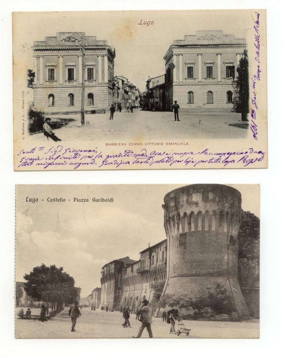 2 Cartoline Lugo Castello Barriera Corso Vittorio Emanuele 1901 1916 …