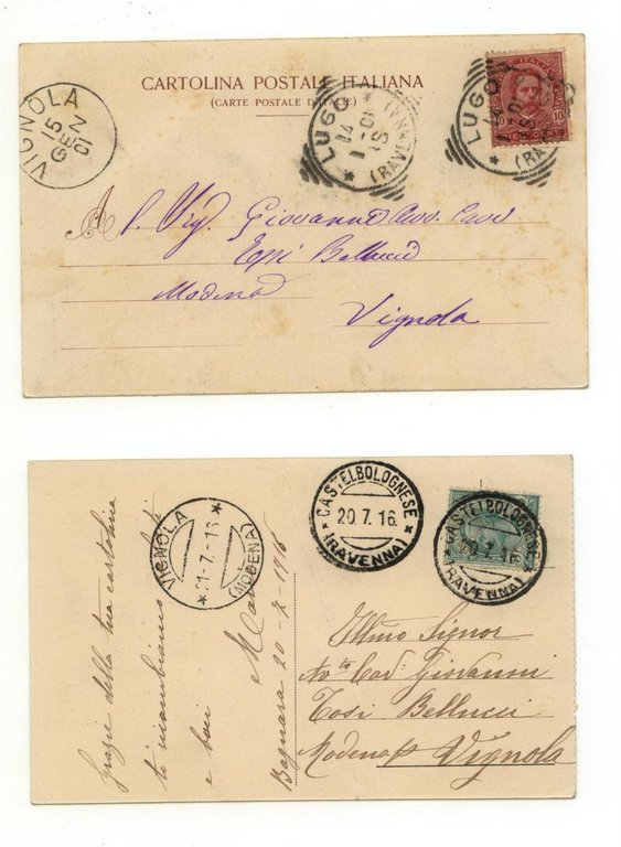 2 Cartoline Lugo Castello Barriera Corso Vittorio Emanuele 1901 1916 …
