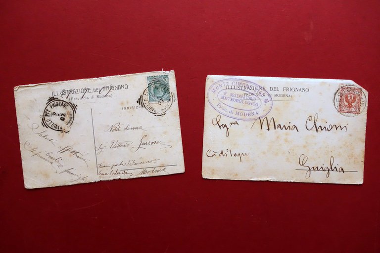 2 Cartoline Monte Cimone Torre Osservatorio Capanne Ricovero Viaggiate 1904-07