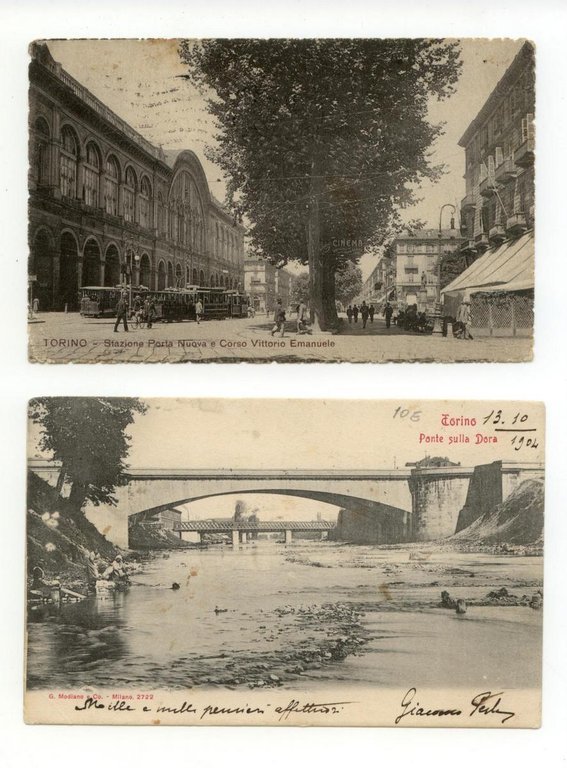 2 Cartoline Torino Ponte sulla Dora Stazione Porta Nuova E … | Immagine Gallery 1