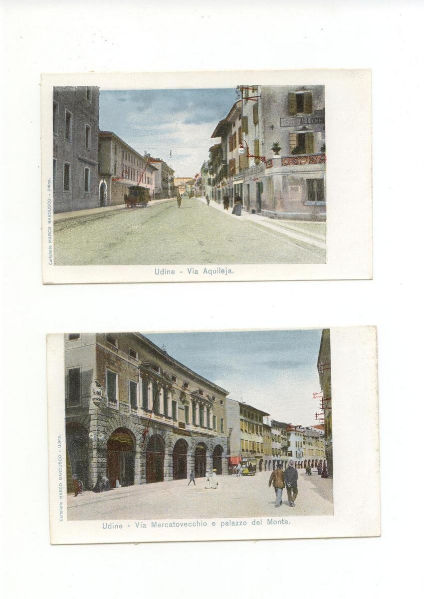 2 Cartoline Udine Via Aquileja Via Mercatovecchio E Palazzo non …
