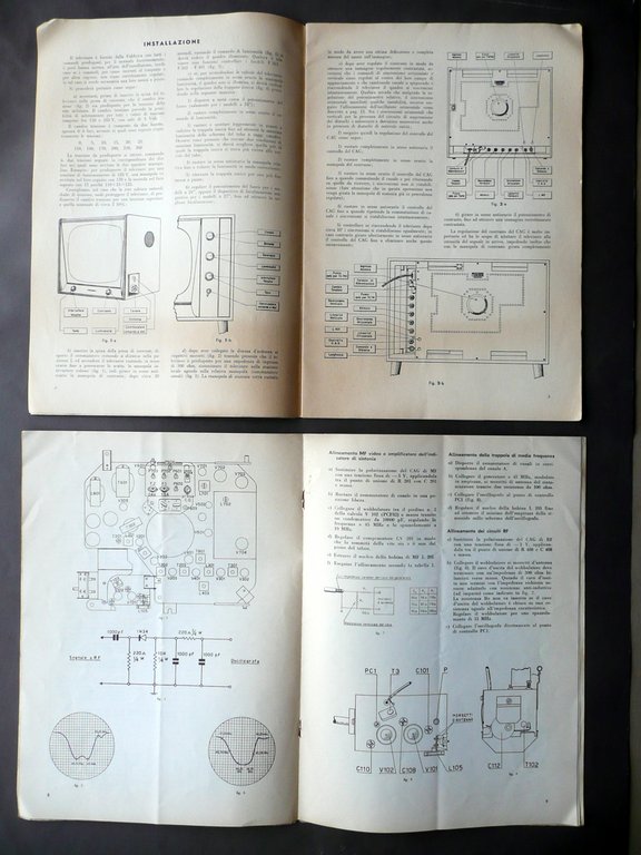 2 Fascicoli Televisori Autovox Istruzioni Stazioni di Servizio 1955 1959