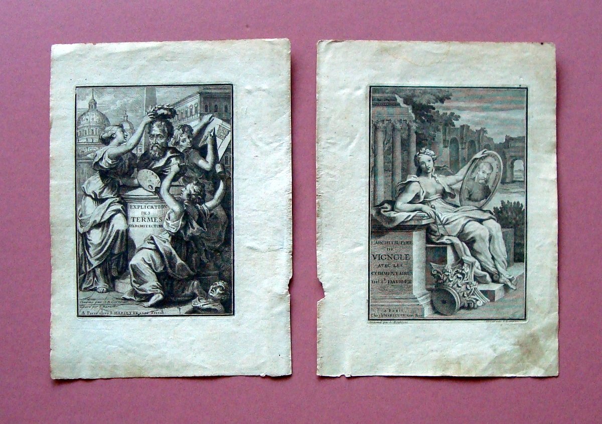 2 Frontespizio Architettura Mariette Paris incisioni fine '700