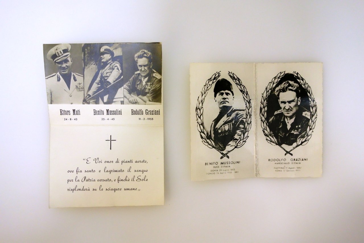 2 Mortini Commemorativi Graziani Muti Mussolini Anni '50 '60
