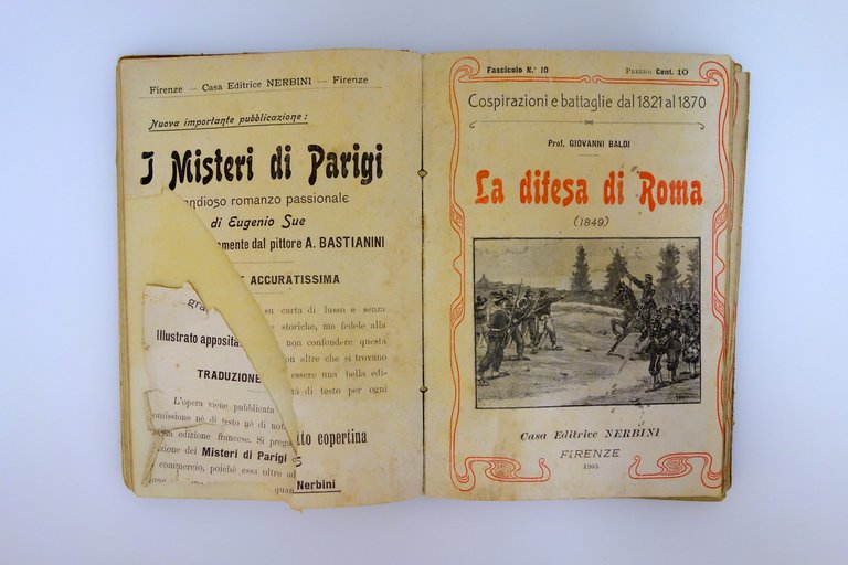 24 Fascicoli Cospirazioni e Battaglie 1821-1870 Nerbini 1905 Risorgimento Raro