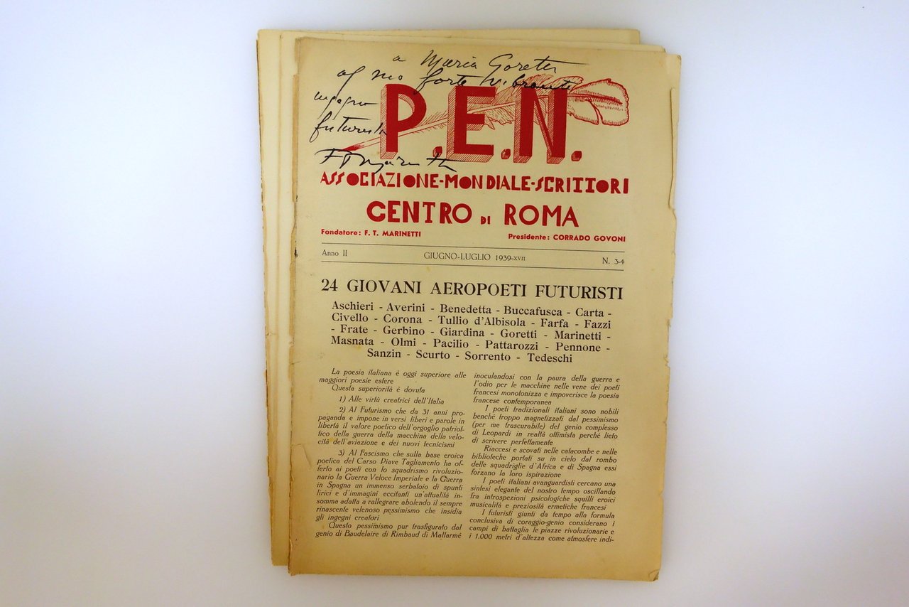 24 Giovani Aeropoeti Futuristi PEN Anno II N. 3-4 Roma …