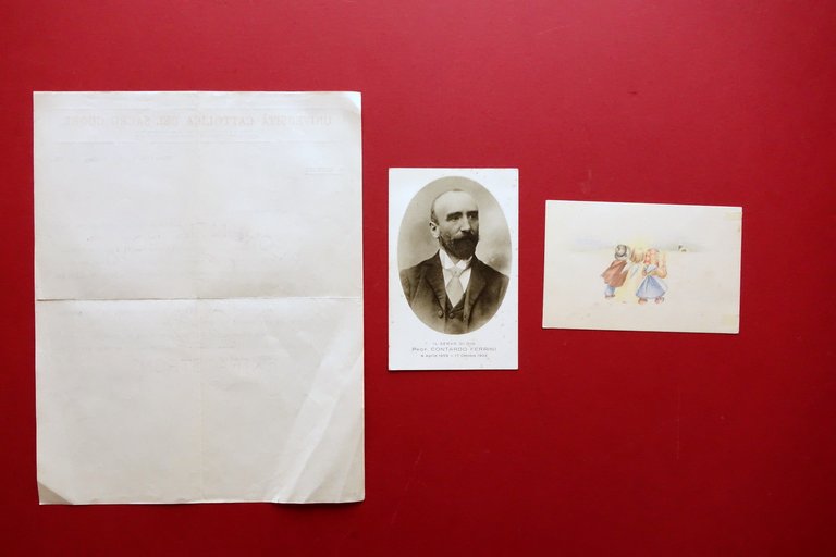 3 Autografi Padre Agostino Gemelli Lettera Firma 2 Cartoline 1932-1942 …