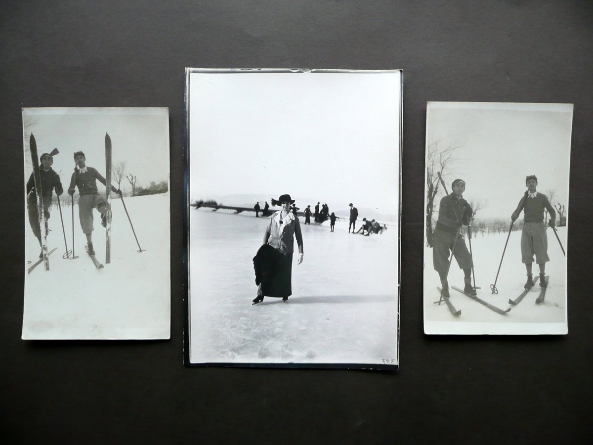 3 Fotografie Originali Sport Invernali Sci Pattinaggio su Ghiaccio Primo … | Immagine principale