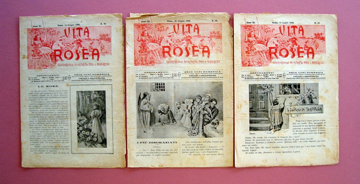 3 numeri Vita Rosea 19098 n 36- 38-39 Giornalino illustrato …
