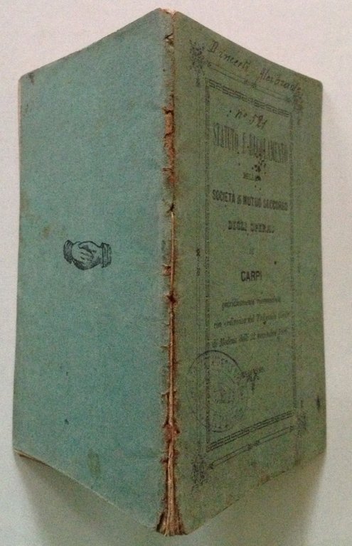 3 Statuti Carpi Mutuo Soccorso Operai Impiegati 1886 1904 1906