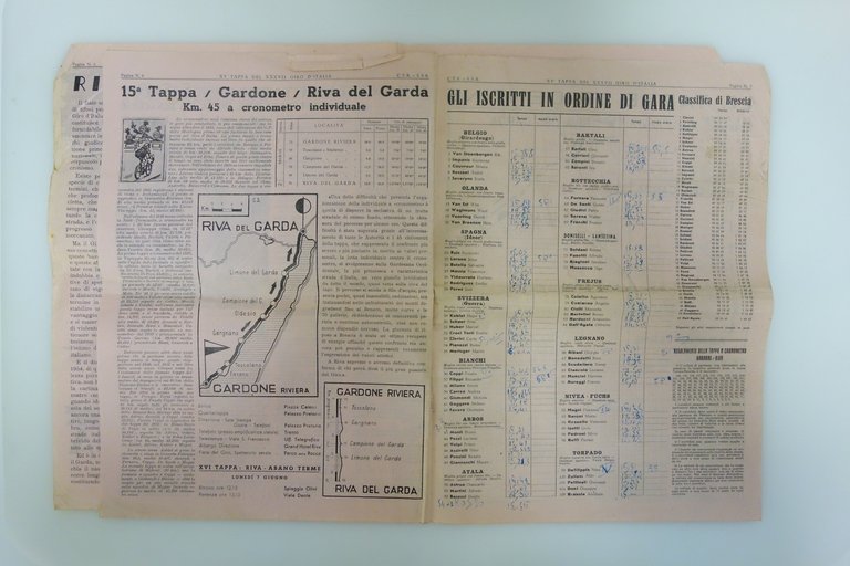 37° Giro d'Italia 1954 Gardone Riva del Garda Cronometro Numero … | Immagine Gallery 2