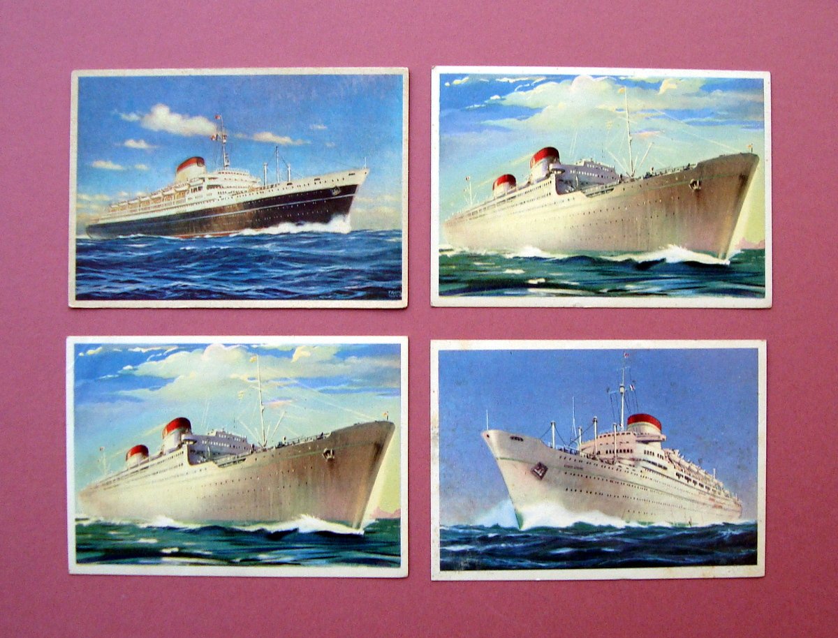 4 Cartoline Italia Soc. Navigazione Genova non viaggiate Colombo Conte … | Immagine principale