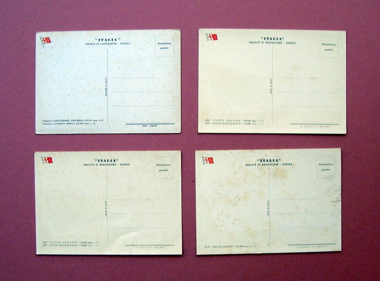 4 Cartoline Italia Soc. Navigazione Genova non viaggiate Colombo Conte … | Immagine Gallery 2