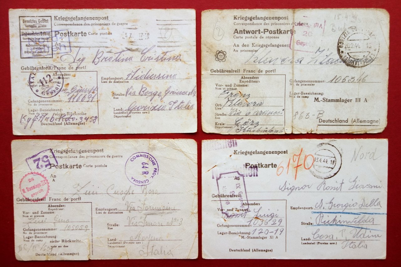 4 Cartoline Postali Prigionieri di Guerra WW2 1944 Gorizia Trieste … | Immagine principale
