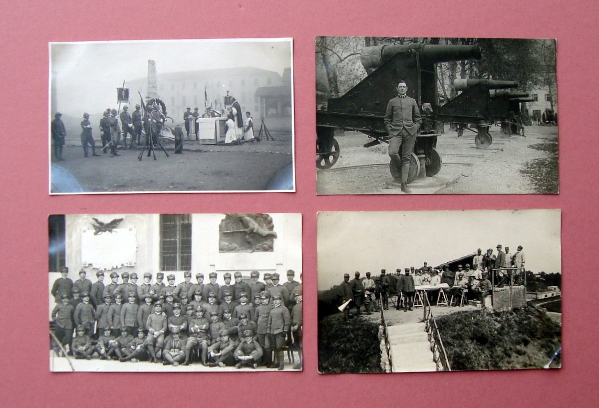 4 Fotocartoline WW1 Messa Labaro Cannoni Rilevamenti Topografici 1 VG … | Immagine principale