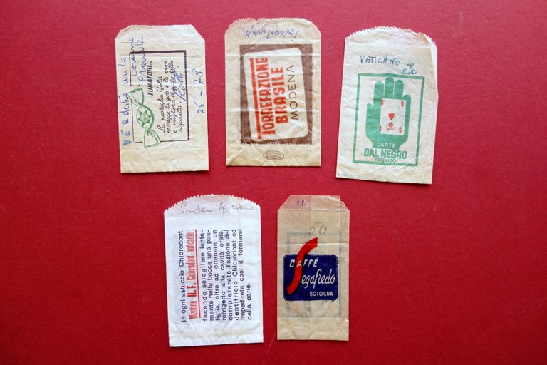 5 Bustine Sigarette pubblicit‡ anni '60 CaffË lamette carte gioco …