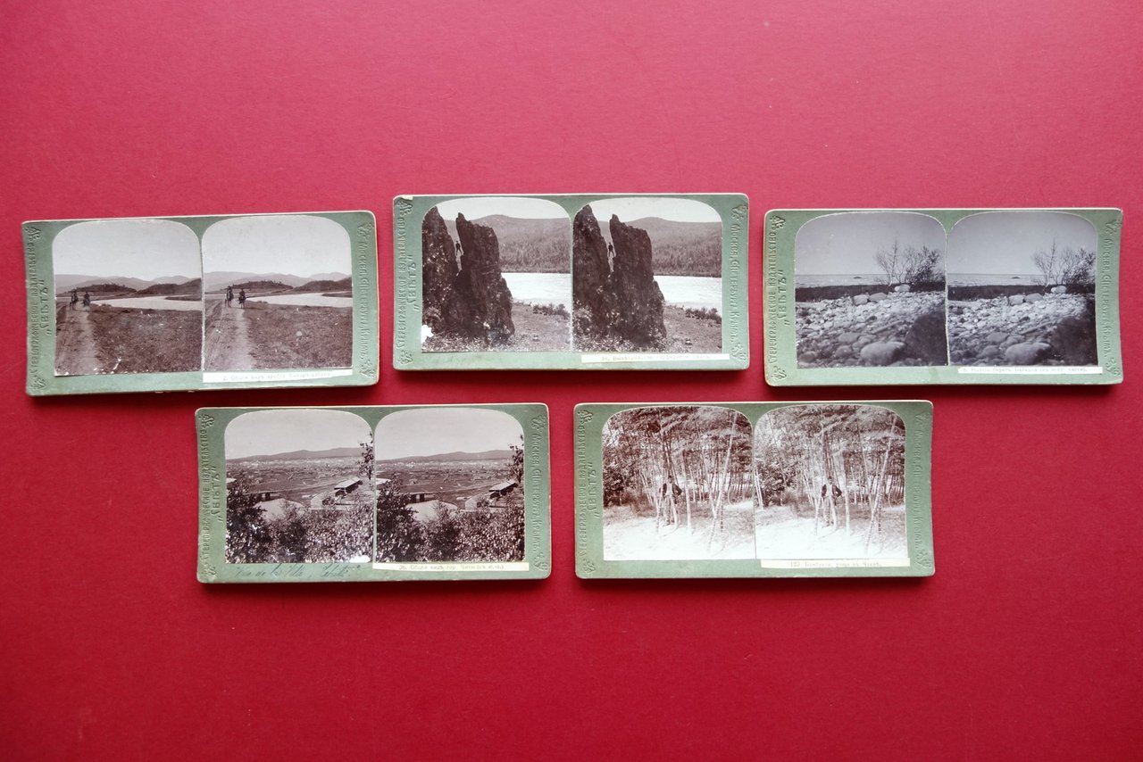 5 Fotografie Stereoscopiche Russe Mosca Fine '800 Vedute Panorami Originali | Immagine principale
