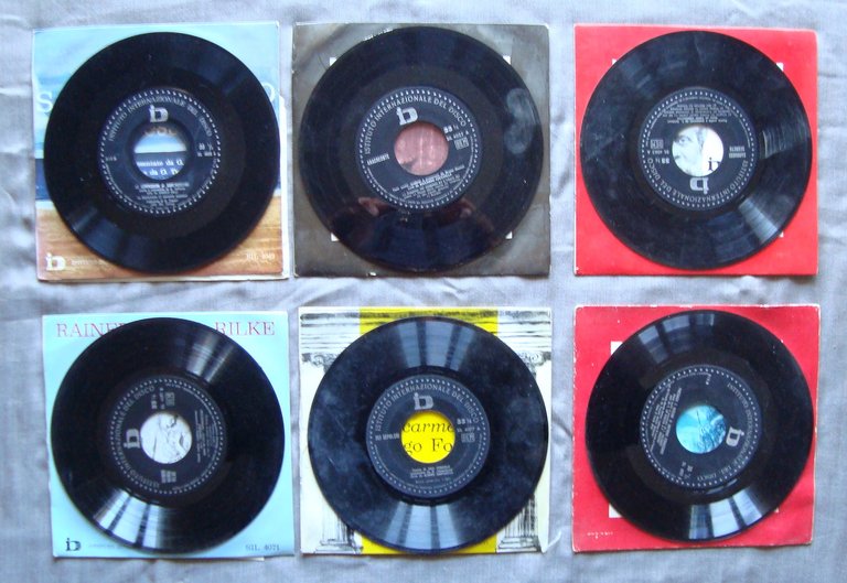 6 Dischi Vinile S Agostino Anacreonte Carducci Rilke Foscolo Fogazzaro