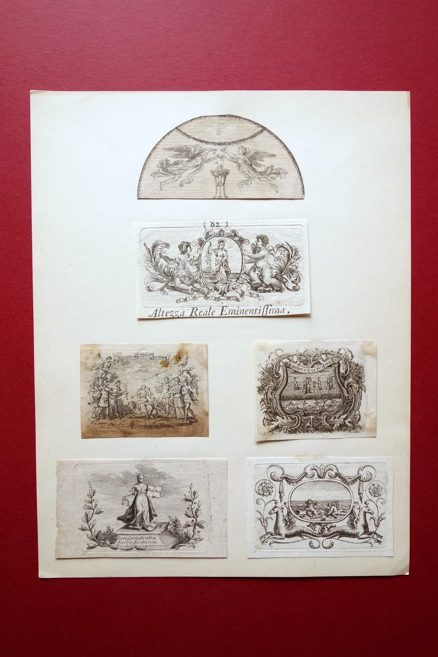 6 Incisioni Fregi Cisalpini Fine '700 Primo '800