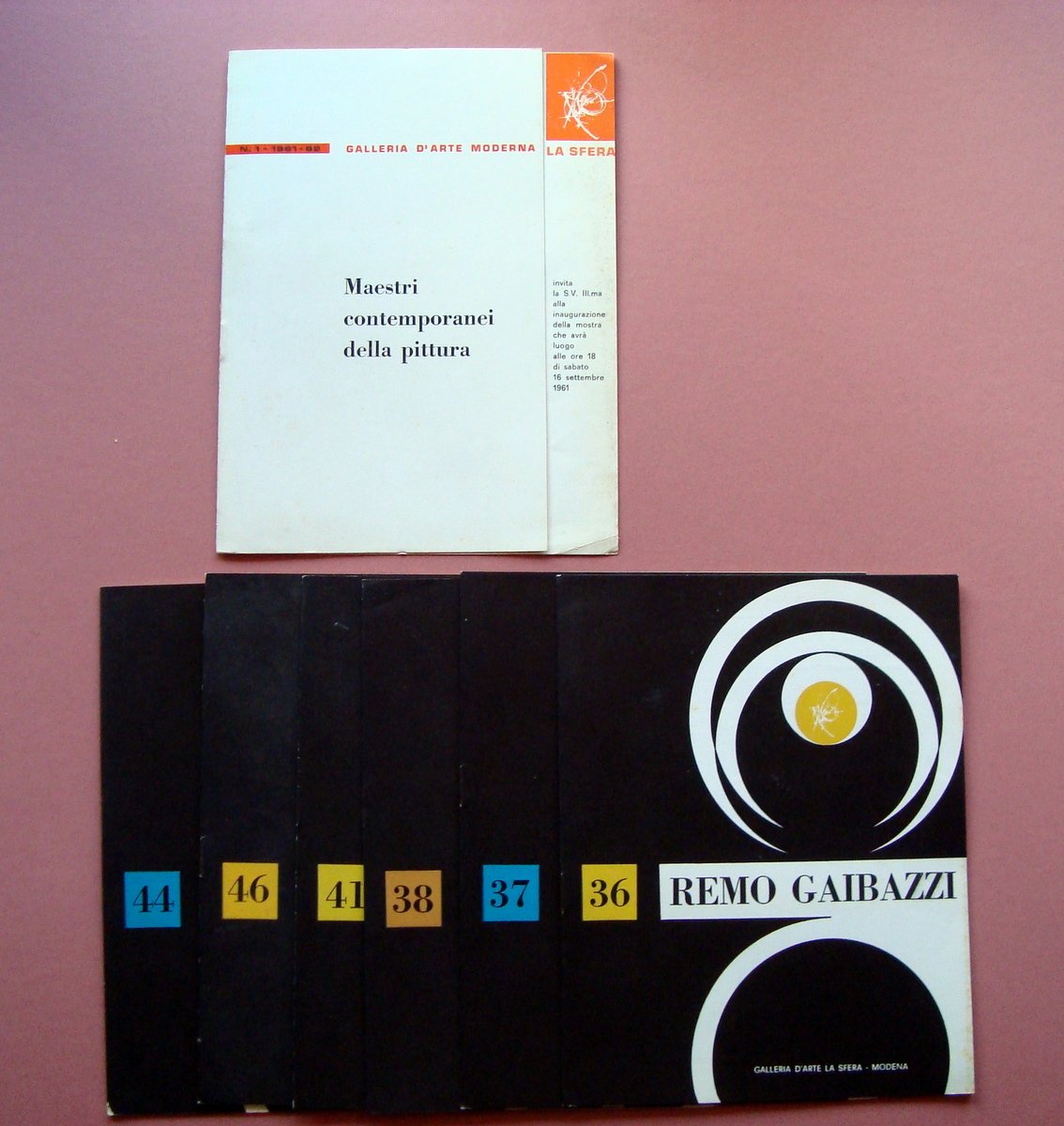 7 cataloghi mostre Galleria d'Arte La Sfera Modena 1961-1963 pittura …
