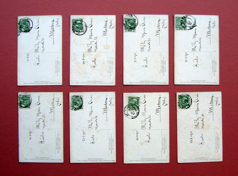 8 Cartoline illustrate Costumi Spalato tutte viaggiate 1910