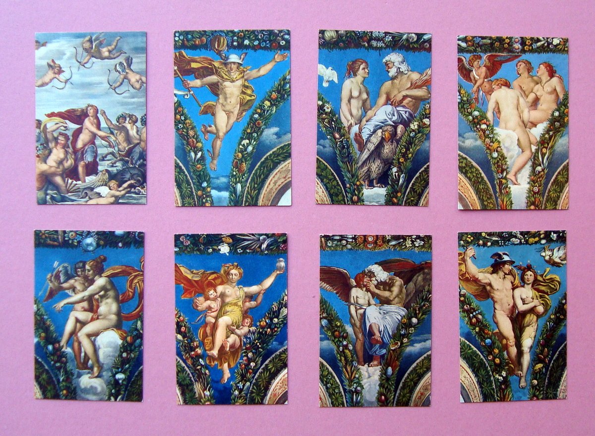 8 Cartoline Roma Farnesina Raffaello Mitologia primo '900 Ottime Mercurio … | Immagine principale