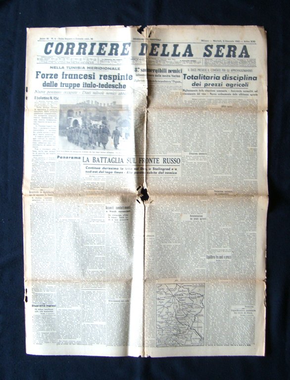 8 numeri completi Corriere della Sera Milano 1942 1943