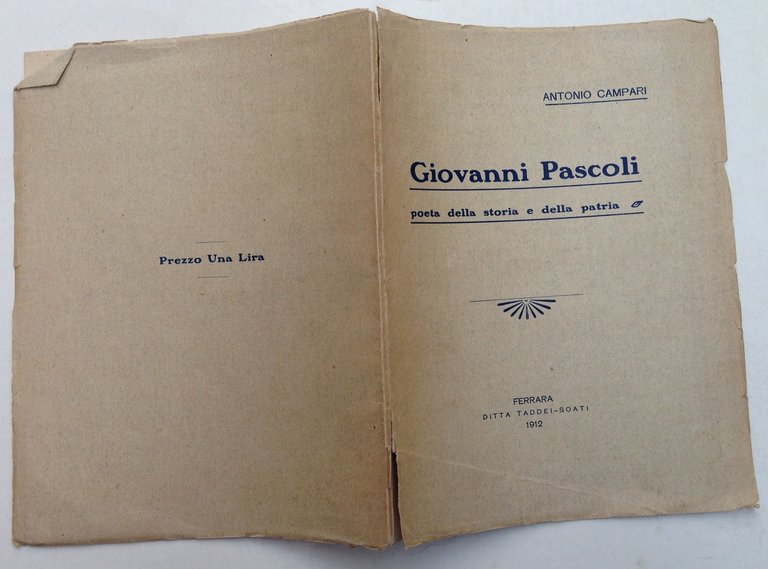 A. Campari Giovanni Pascoli Poeta Della Storia e Della Patria …