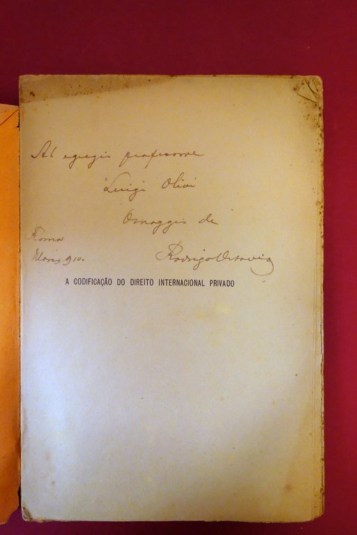 A Codificacao do Direito Internacional Privado Rodrigo Octavio 1910 Autografo | Immagine Gallery 4