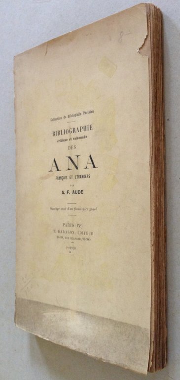 A. F. Aude Bibliographie Critique et RaisonnÈe des ANA Francais …