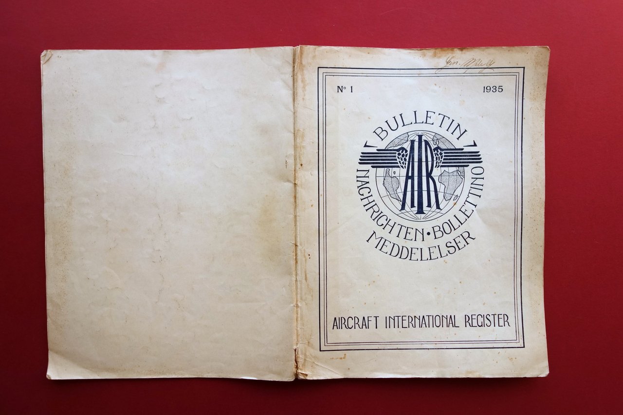 A.I.R. Bulletin Bollettino Aircraft International Register N. 1 1935 4 …