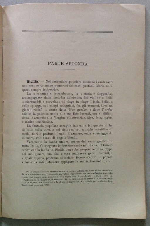 A. Lorenzini La Vergine nei Canti Popolari Italiani Cuppini Bologna …