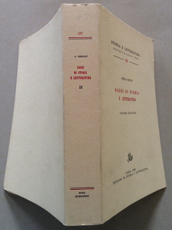 A. Mercati Saggi di Storia e Letteratura Volume Secondo Roma … | Immagine Gallery 2