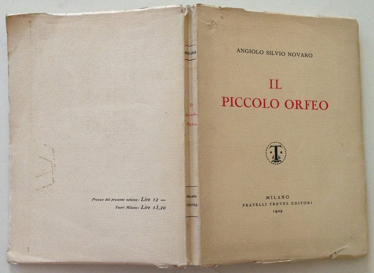 A. S. Novaro Il Piccolo Orfeo Fratelli Treves Editori Milano …