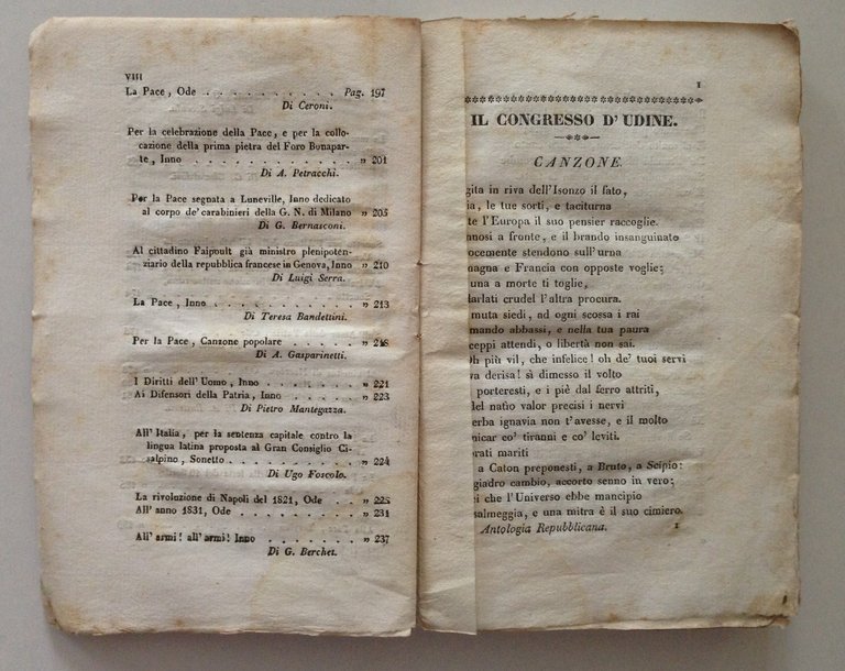 AA.VV. ANTOLOGIA REPUBBLICANA BOLOGNA SENZA ED. 1831