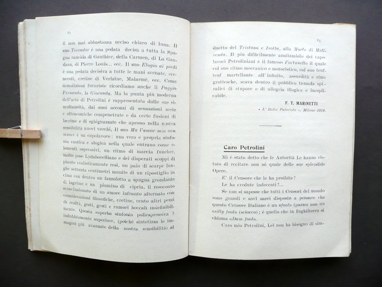 Abbasso Petrolini Tip. Galluzza Siena 1921 Ojetti Marinetti Corra Ed. …
