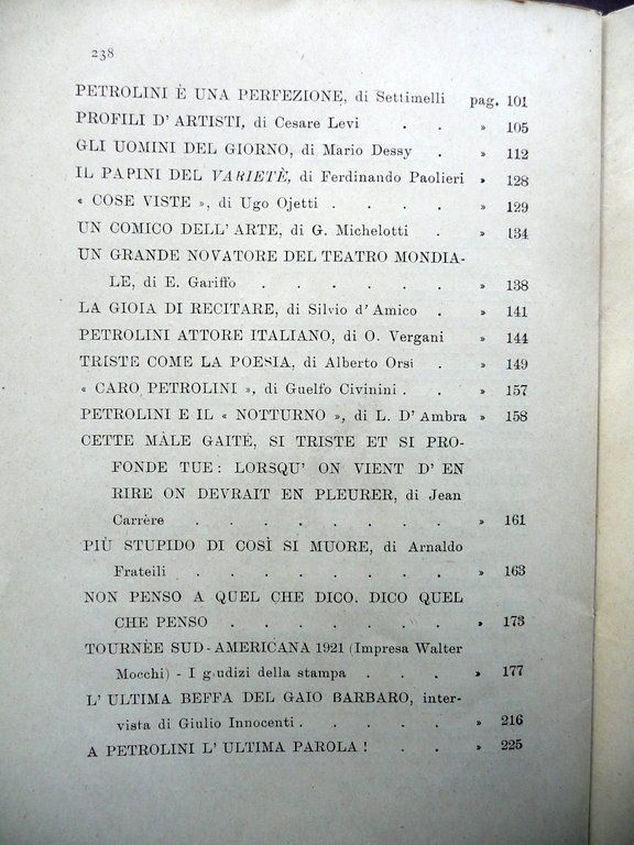 Abbasso Petrolini Tip. Galluzza Siena 1921 Ojetti Marinetti Corra Ed. …