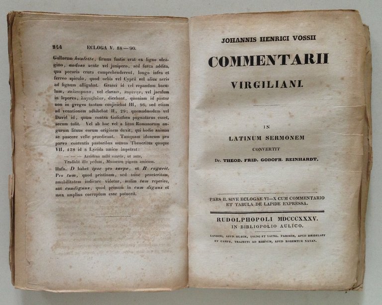 Abrahamo Eichstadio Ecologa J Henrici Vossii Commentarii Virgiliani Latinum 1835 | Immagine Gallery 3
