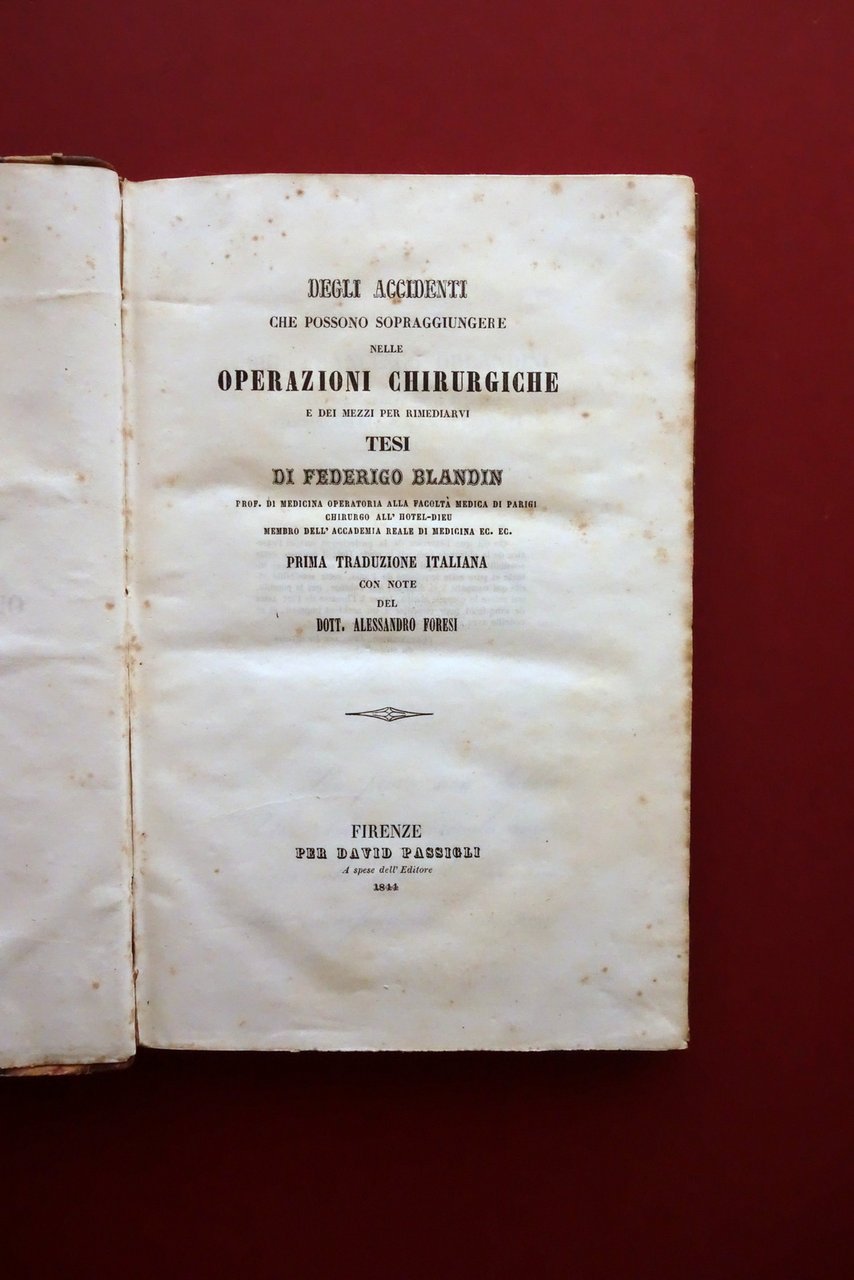 Accidenti che Possono Sopraggiungere nelle Operazioni Chirurgiche Blandin 1844 | Immagine principale