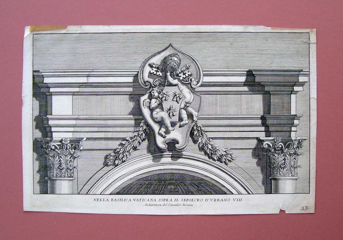 Acquaforte N 23 1713 Aquila Francesco Basilica Vaticana Sepolcro d'Urbano …