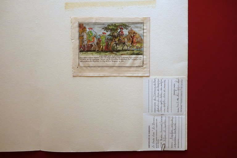 Acquaforte Originale Acquerellata Nicolas Guerard Fiffres et Hautbois '700