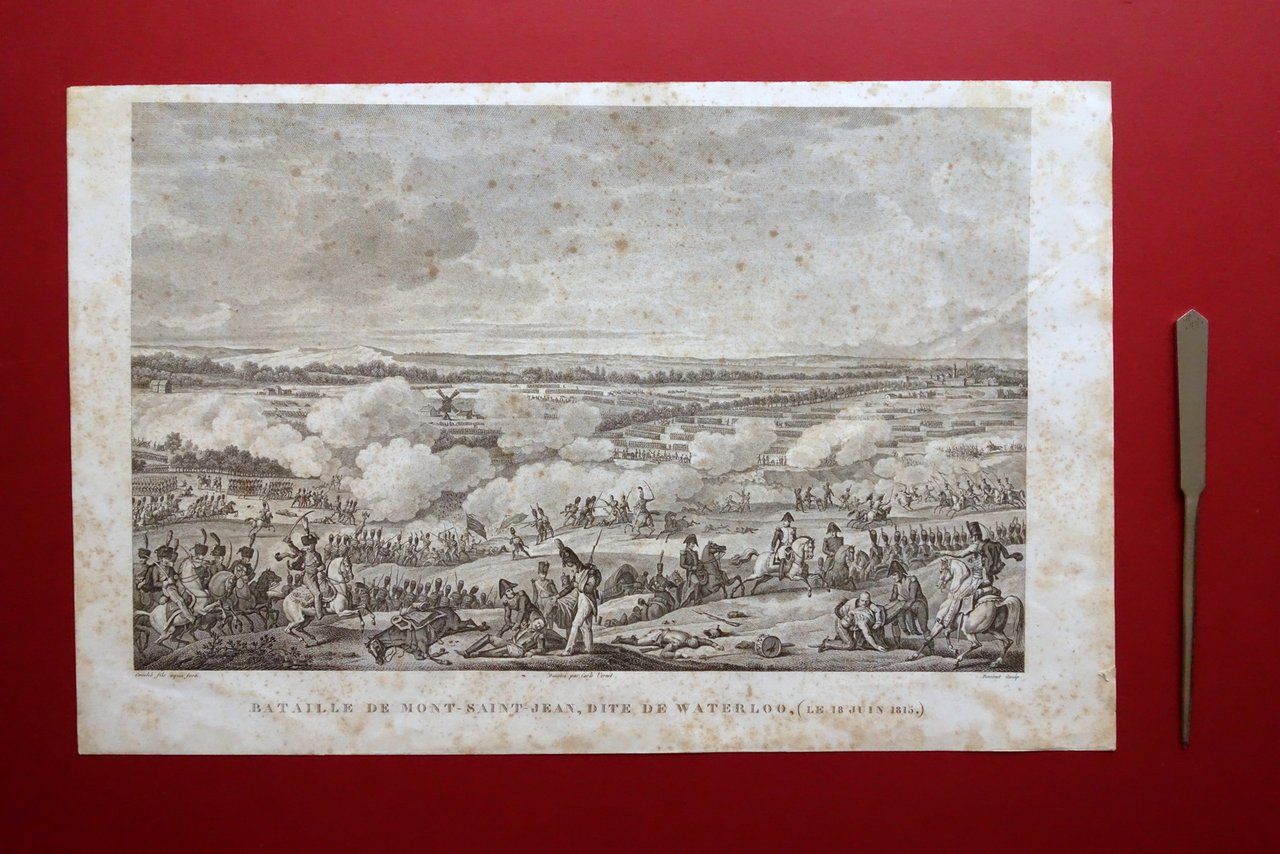 Acquaforte Originale Bataille de Mont Saint Jean dite de Waterloo …