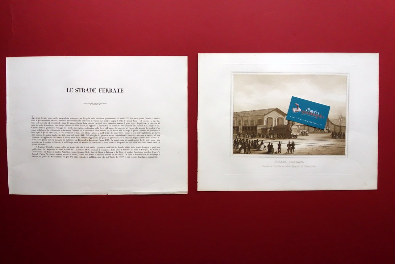 Acquatinta Strada Ferrata Porta Portese Scienze e Arti sotto Pio … | Immagine principale