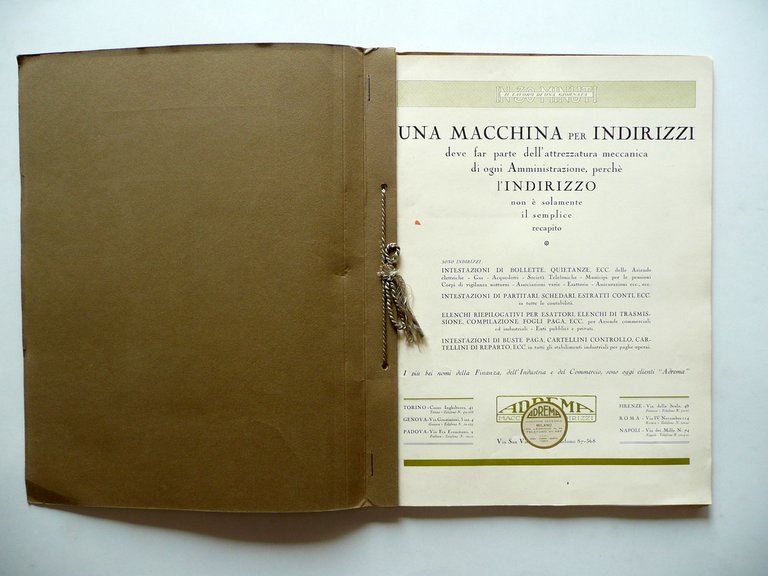 Adrema Milano Macchine per Indirizzi Catalogo Industriale Anni '20 del …