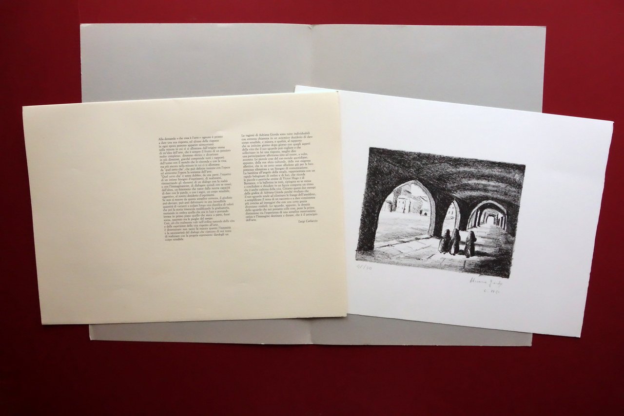 Adriana Giorda Antichi Portici Litografia Originale Numerata 1980 Racconigi