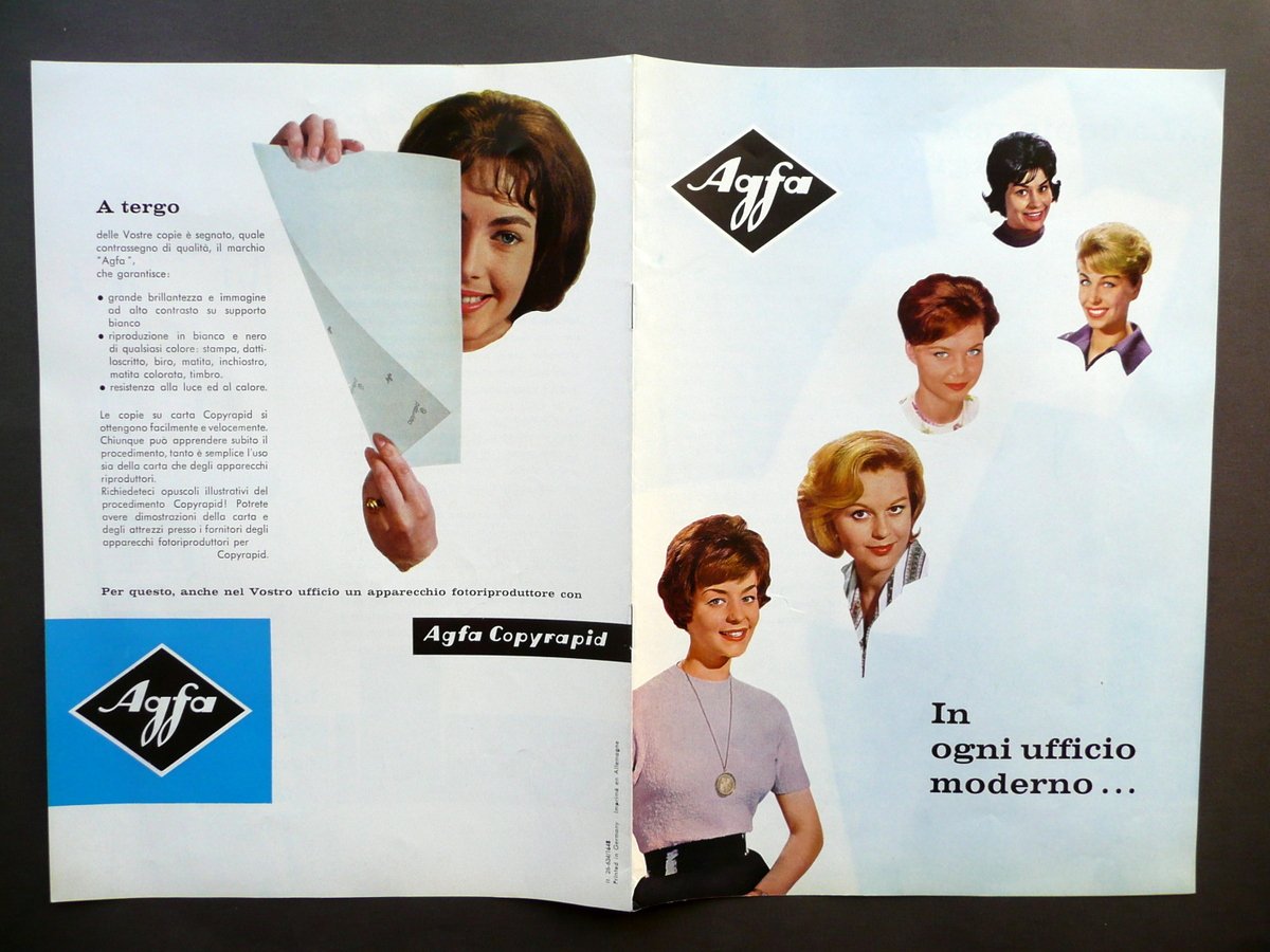 Agfa Copyrapid Fotoriproduttore Ufficio Brossura Pubblicit‡ Grafica Anni '50