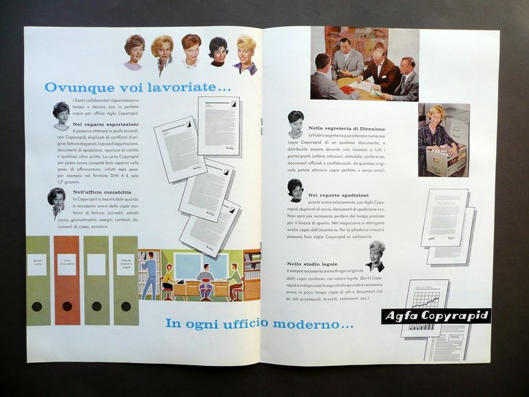 Agfa Copyrapid Fotoriproduttore Ufficio Brossura Pubblicit‡ Grafica Anni '50